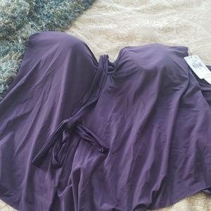 NWT EGGPLANT flowy tankini.  Sz 14